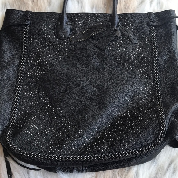 Coach Black Tatum Studded Tall Tote EUC - Picture 2 of 12